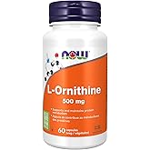 NOW Supplements, L-Ornithine 500mg, Protein Metabolism support, Non-GMO, 60 Vegetable Capsules