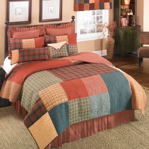 Donna Sharp Campfire Square Patchwork 100-Percent Cotton Full/Queen Quilt