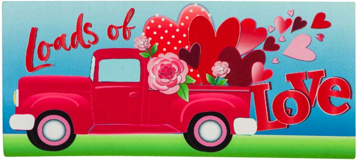 Evergreen Sassafras Loads of Love Interchangeable Entrance Doormat | Indoor and Outdoor | 22-inches x 10-inches | Non-Slip Backing | All-Season | Low Profile | Home Décor