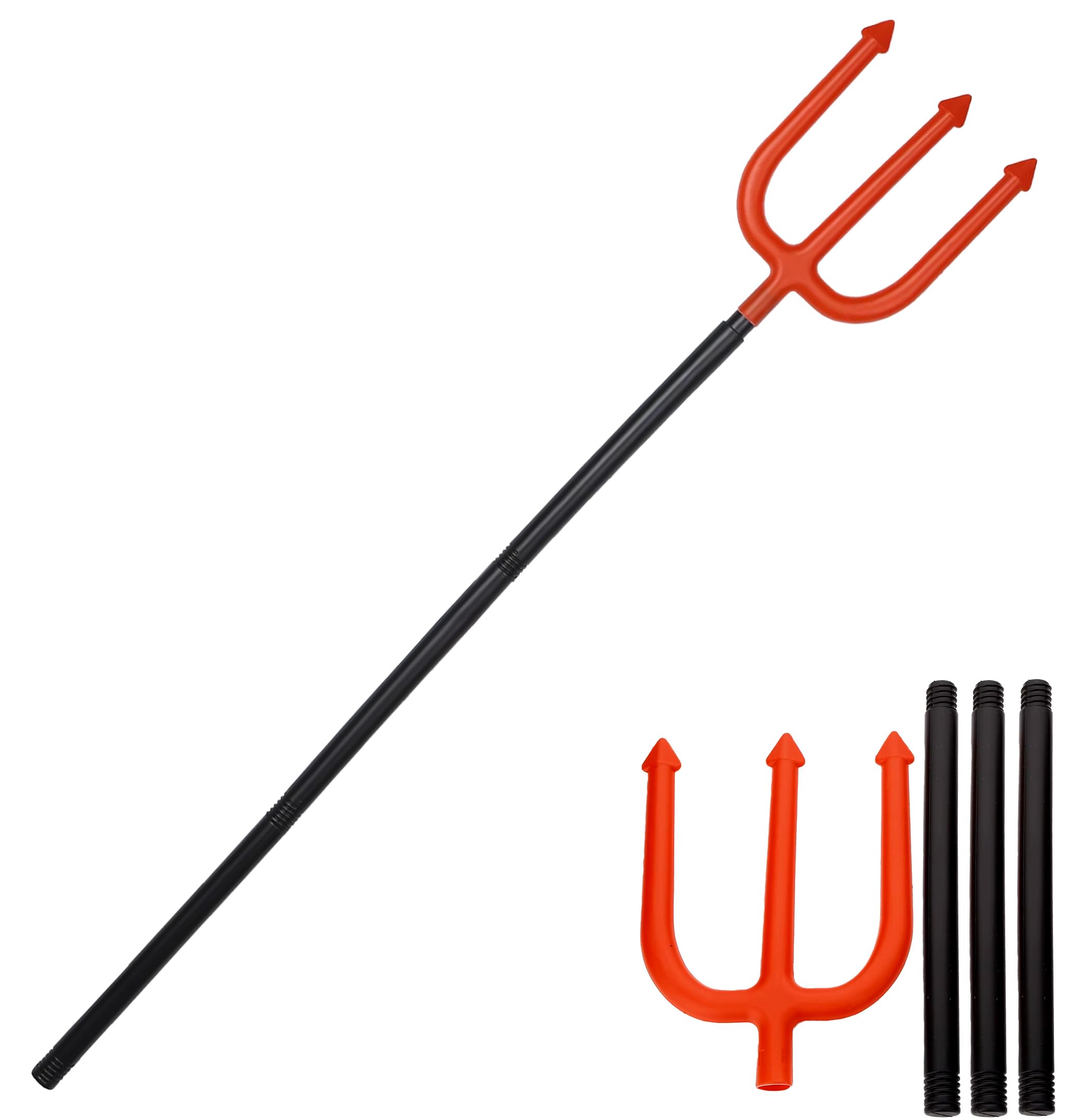 The Fancy Dress® Large Devil Fork With Black Red Trident - Prop For Scary Weapon For Halloween Party Accessory