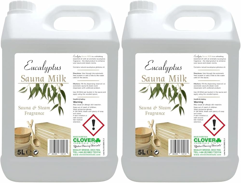 Clover Chemicals 822 Eucalyptus Sauna Milk, 5L, Pack of 2