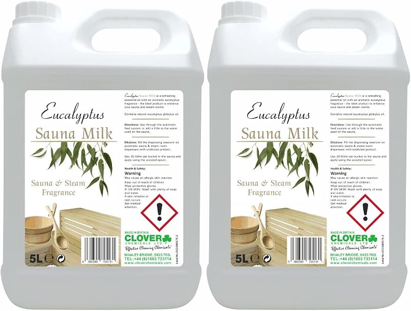 Clover Chemicals 822 Eucalyptus Sauna Milk, 5L, Pack of 2