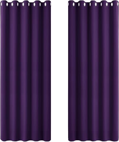 PONY DANCE Purple Blackout Thermal Curtains 66x72 Eyelet 2 Panels