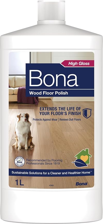 Bona Wood Floor Polish Gloss Finish 1 Litre for Varnished Floors