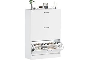 Lilvduybz Shoe Cabinet with 3 Flip Drawers,Narrow Shoe Storage Cabine,30.7" W Freestanding Shoe Cabinet, Slim Shoe Storage Ca