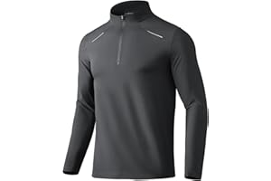 BANTREK Men Quarter Zip Pullovers Lightweight Long Sleeve Golf Shirts Dry Fit 1/4 Zip Athletic Shirt for Workout Running