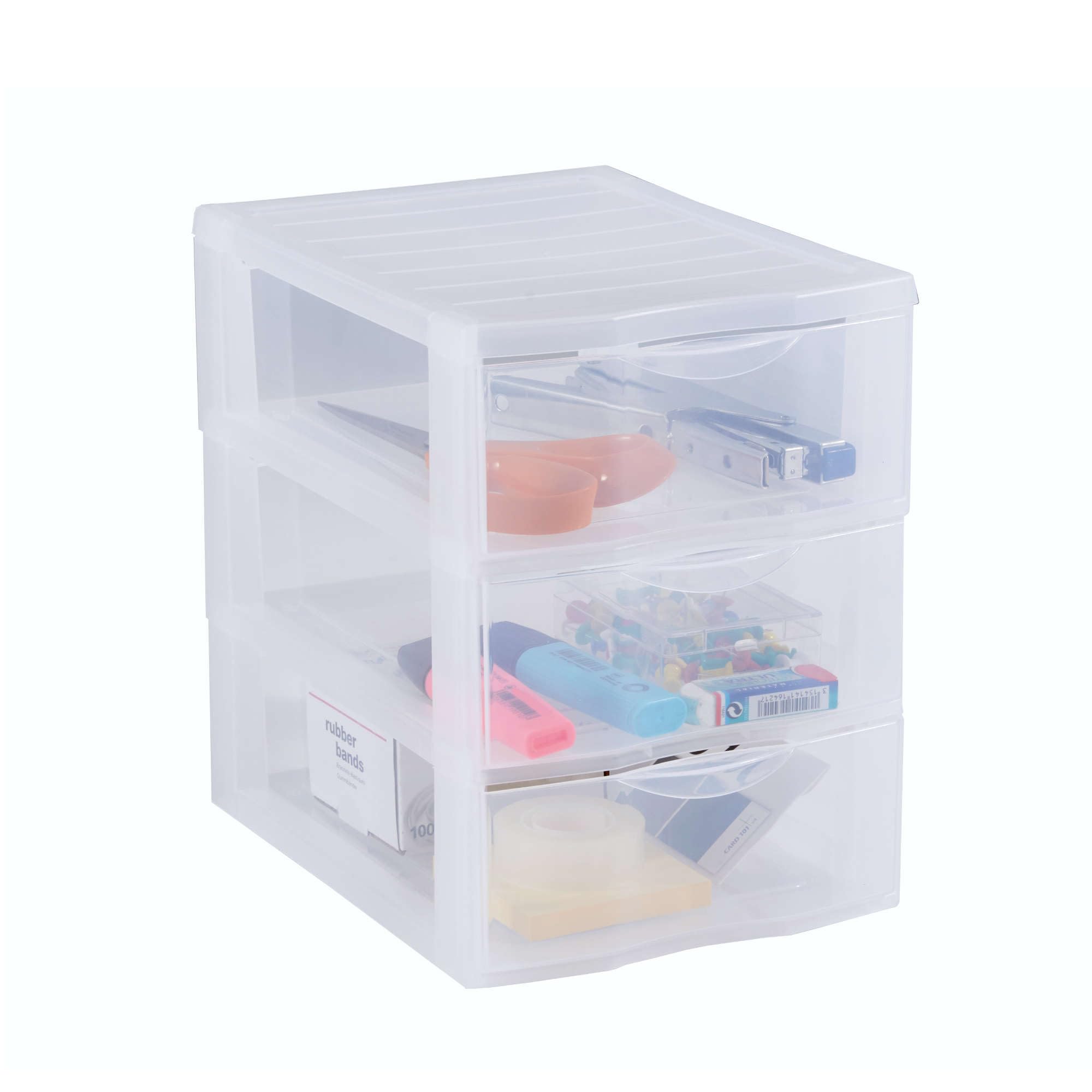 Sundis Orgamix Mini Storage Tower Plastic Clear/Silver, transparent, L25.5 x l.18,5 x H25,5cm