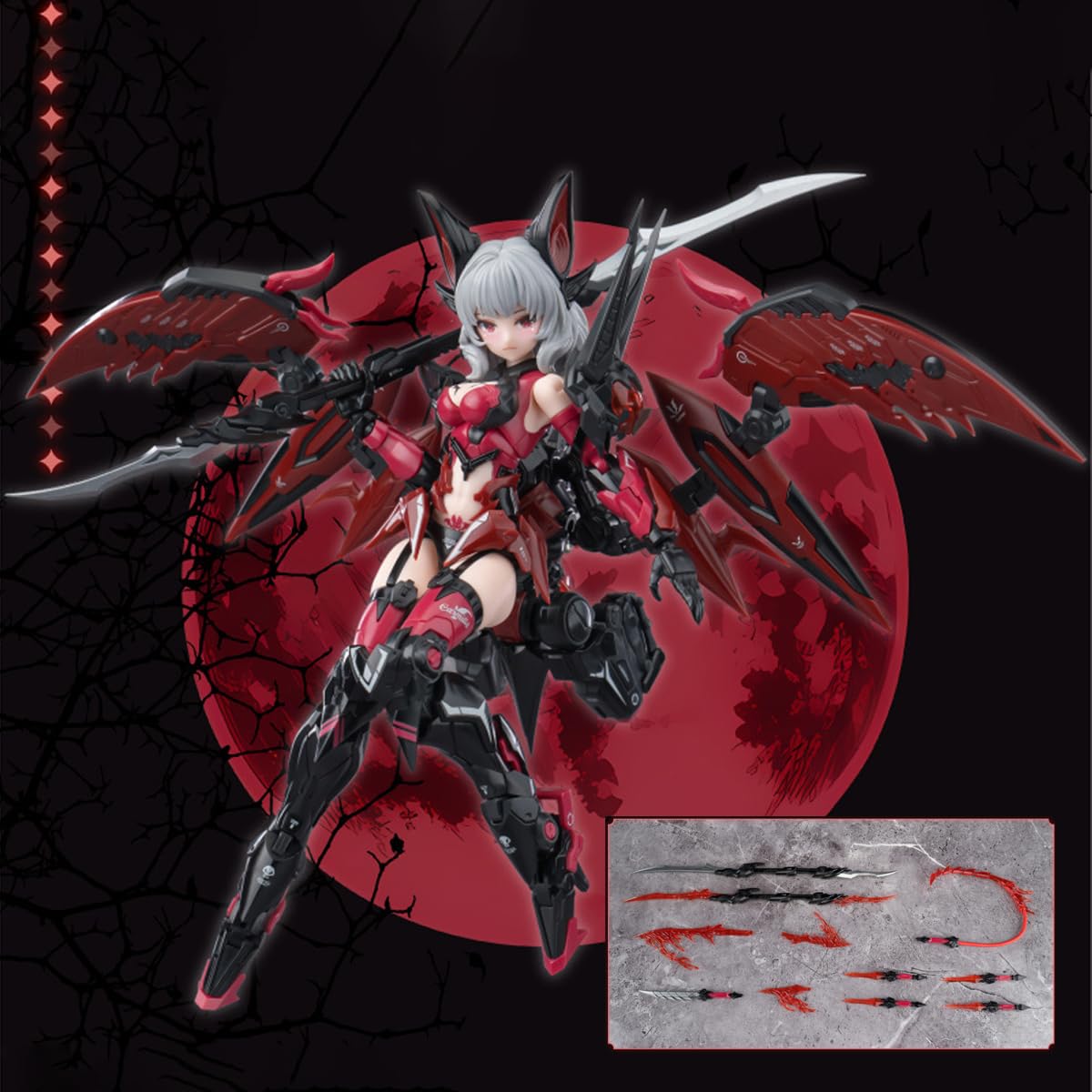 HiPlay E-Model Plastic Model Kits: Endless Night Camilla Collector's Version, A.T.K Girl, Mecha Musume, Anime Style 1:12 Scale Collectible Action Figures EM2023006YC