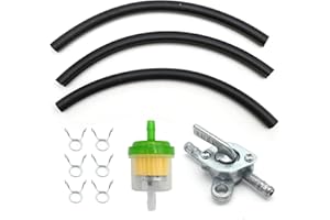 EATAKWARD Inline Gas Fuel Filter Hose Line Switch with Petcock Valve Fuel Line Clamps, Replacement for 50cc 110cc 125cc 150cc