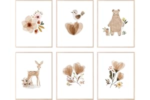 BigWig Prints - Boho Baby Room Wall Art, Woodland and Botanical Nursery Decor for Girls, Cute Boho-Inspired Baby Room Decorat