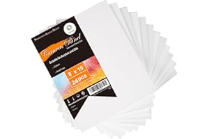 CONDA Canvas Board 8 x 10 inch, 24 Pack Canvases for Painting, Gesso Primed Acid-Free, 100% Cotton Canvas for Drawing, Quality Artist Canvas Panels for Acrylic, Pouring & Oil Painting