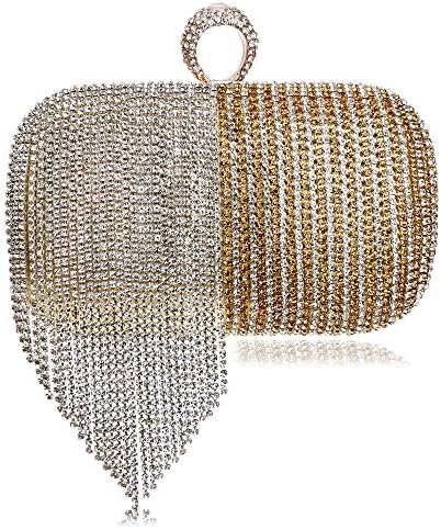 Lngciu Womens Clutch Metal Tassels Crossbody bags Purse Evening Bag(C3)
