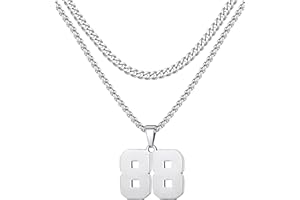 XOYOYZU Personalized Jersey Number Layered Necklaces for Men Stainless Steel Athletes Sports Number Chain Baseball Basketball Football Gifts