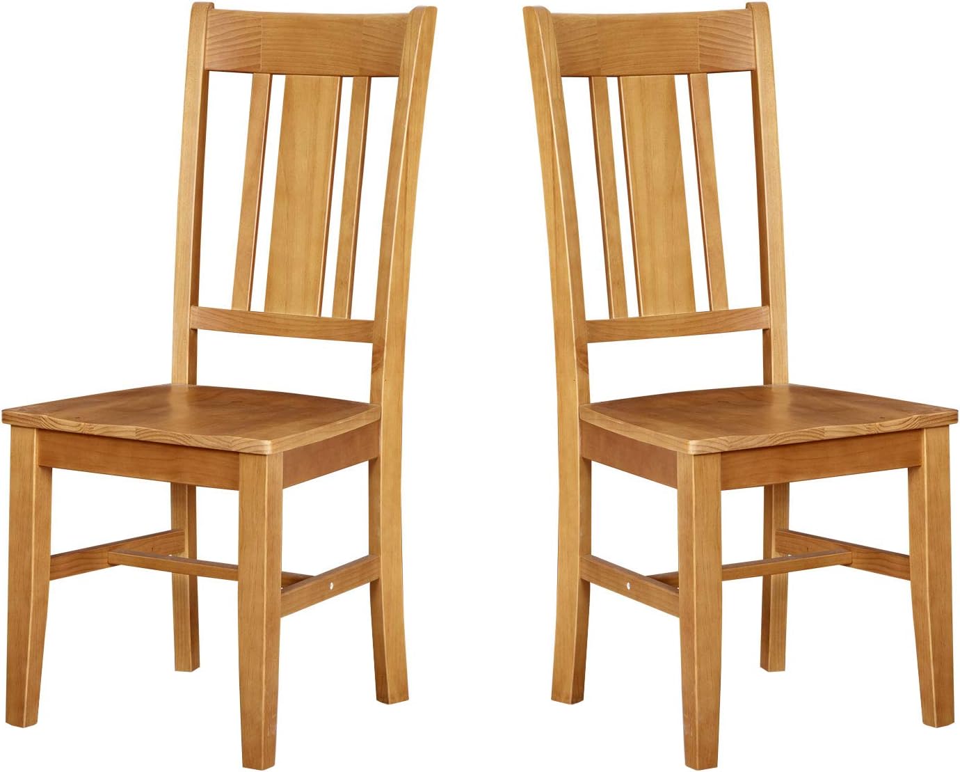  Brand – Ravenna Home Classic-Style Solid Pine Dining Chair, 40"H, Honey Pine Finish, Set of 2 - Tables
