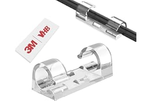 AFFAVON 40Pcs Strong Adhesive Cable Clips, Cord Organizer Cable Management Finisher Wire clamp Wire Holder Cable Organizer Wire Hider for Cords Max.1/4