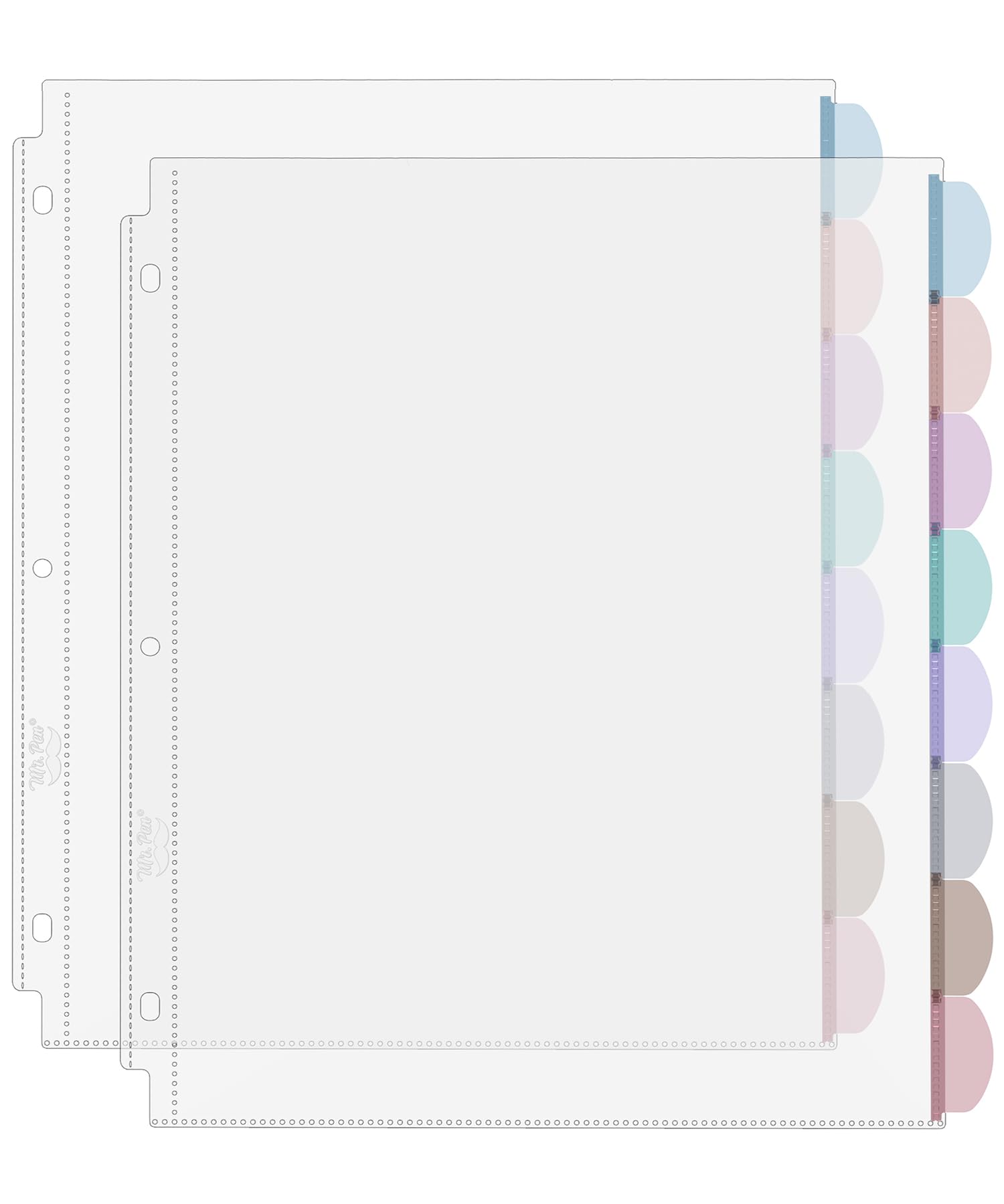 Photo 1 of Mr. Pen- Clear Sheet Protectors with Tabs, 8 Tabs, 2 Sets, Clear Plastic Dividers for 3 Ring Binder, Insertable Index Page Divider Multicolor Tabs