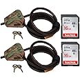 Master Lock Cable Lock, Python Adjustable Keyed Cable Locks (2x), 6 ft., Camo, 8418DCAMO & 2 16GB SD Cards