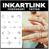 INKARTLINK Semi Permanent Tattoo 2 Sheets Henna Finger Tattoo for Women | Temporary Tattoo With Realistic Henna Art, Waterproof Wear And Lasts 1-2 Weeks. Great For Fingers, Weddings And Parties.