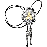 HUABOLA CALYN Bolo tie for Men, Western Cowboy Golden Alphabet Initial Letter ABCDJMR to Y Costume Bolo ties Neckties