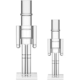 Thyle 2 Pack Christmas Acrylic Nutcracker Set, Clear, 12 Inch, 8 Inch | Transparent Nutcracker Figures In 8", 12", 16" Sizes,
