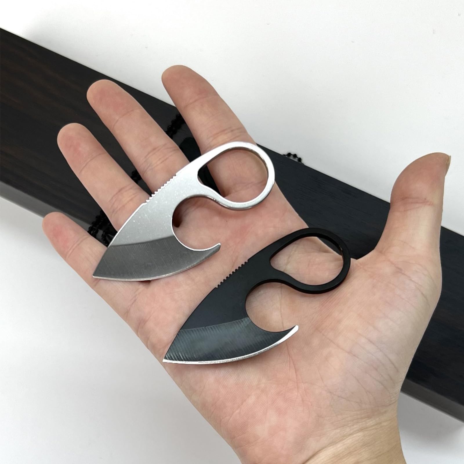 AZHU Neck Knife, Mini Full Tang Tactical Fixed Blade Knife, Small EDC Kinfe, Small Pocket Knife for Every Day Carry, Outdoor Camping, Hiking, Backpacking (Black)