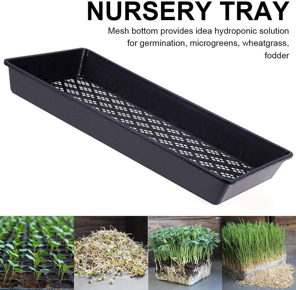 Bouder 10 Pack 1020 Plastic Tray, Drip Tray, Tuff -Mesh Bottom Trays for Microgreens, Soil Blocks, Wheatgrass, Hydroponic and Fodder Systems