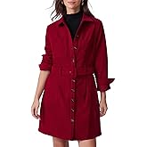 Kedera Women's Corduroy Shirt Dress Casual Fall Winter Collared Neck Button Down Short Work Mini Dresses with Belt
