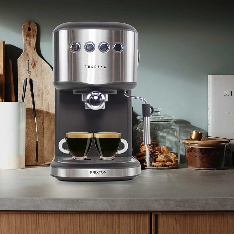 Cafetera Automática Toscana para café Expresso y Adaptador para Cápsulas, Bomba Italiana 850W y 20 Bares de Presión, Vaporizador — foto 7 de 7