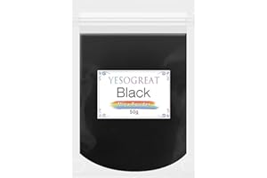 YESOGREAT Black Mica Pigment Powder, 50g Mica Powder for Candle Making Soap Making, Shimmer Resin Pigment Powder for Resin Art, Lip Gloss, Bath Bomb,Slime, Acrylic Nails