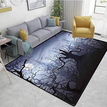 Amazon Com Halloween Over Sized Area Rug Kids Girl Dark Forest