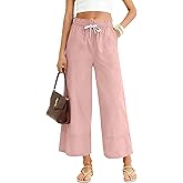 LOMON Women's Wide Leg Pants Dressy Casual Palazzo Pants Flowy Slacks Elastic Waist with Pockets