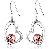 JERWLI Pickleball/Tennis/Soccer/Volleyball/Golf/Hockey/Basketball Earrings for Women 925 Sterling Sliver Sports Ball Earrings Pickle Ball Dangle Earrings Pickleball Jewelry Gifts for Women Lover