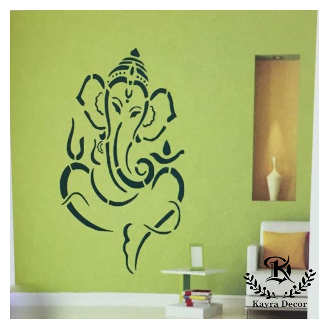 Kayra Decor Ganesha Reusable DIY Wall Stencil Painting for Home