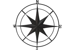 BACKYARD EXPRESSIONS PATIO · HOME · GARDEN 906680-NM Compass Wall Plaque-30 Inch-Indoor/Outdoor- Black- Backyard Expressions