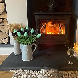 20 Pcs Artificial Tulips Flowers Mixcolor Black and