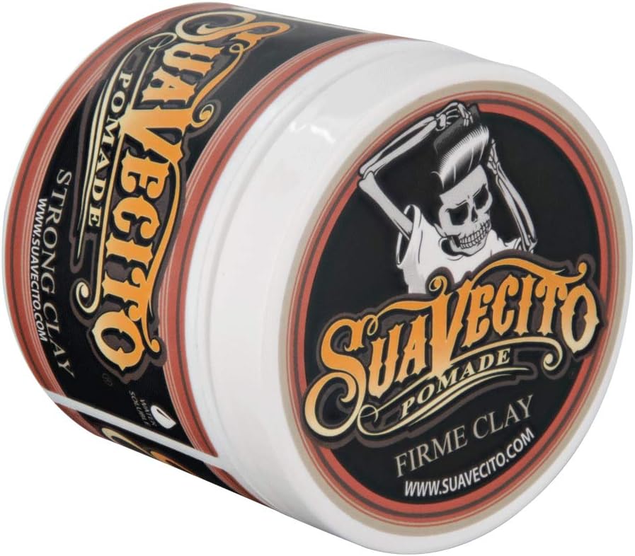 Suavecito Pomade Firme Clay, Strong Hold Hair Clay for Men Low Shine Matte Hair Clay, Pomade for Natural Texture Hairstyles 4oz/113g