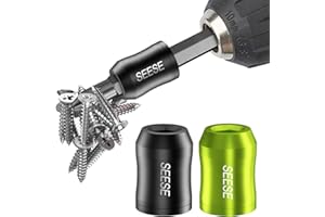 SEESE 2 Pcs Strong Magnetic Screw Ring, 1/4 Inch/ 6.35 mm Universal Magnetic Screw Ring Bit for Hex Screwdriver and Power Bit