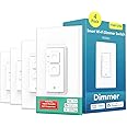 meross Smart Dimmer Switch Single Pole, Smart WiFi Light Switch for Dimmable LED, Compatible with Alexa, Google Assistant, Neutral Wire Required, Remote Control Schedule, No Hub Needed, 4 Pack