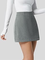 Wenrine Womens Mini Skirt High Waisted Basic Casual