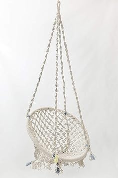 StyleOceans Round Home Swing (135 cm X 57 cm X 43 cm, Off White)