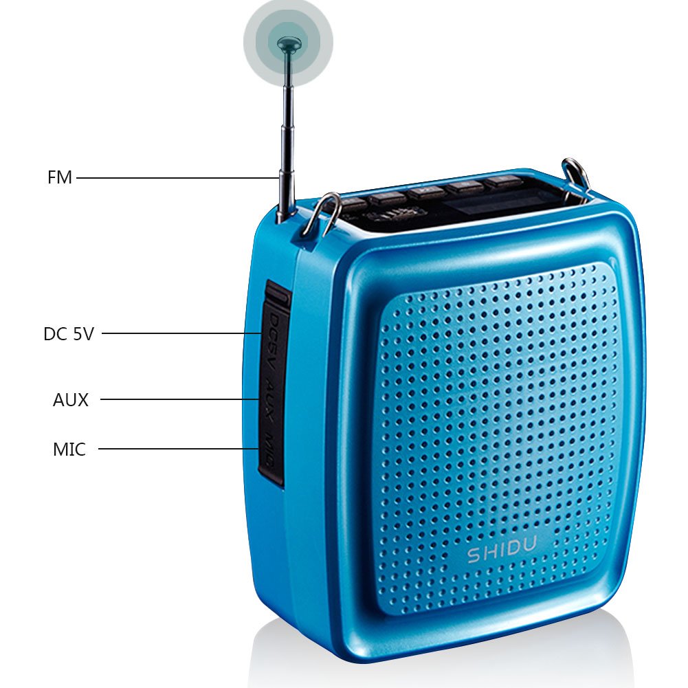 SHIDU SD-S368 Stimmenverstärker (10W) mit 1500mAh Lithium Batterie und Kabelmikrofon für Lehrer/Trainer/Reiseführer und Mehr (Wired Voice-Verstärker)