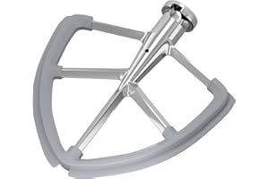 XINCAN 6QT Stainless Steel Flex Edge Beater for KitchenAid Mixer Professional 6 & 7Quart, Paddle Attachment for Kitchen Aid Accessories KD2661X, KP2671X with Silicone Edges Scraper, Dishwasher Safe