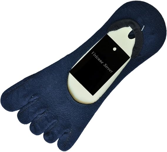 Amazon Ym ヴィヴィアンストリート ムレにくい 5本指 5本足 ソックス フットカバー ネイビー 紺色 無地 25 28 Cm 滑り止め付き 脱げにくい くるぶし ソックス メンズ レディース 大きめ 大きい サイズ 靴下 くつした 脱げない ネイビー1足 フットカバー