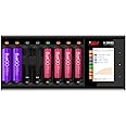ISDT N8 LCD Display Universal Battery Charger, 8-Bay USB C 1.5 Hour Fast Charger for Rechargeable AAA Ni-MH/CD LiHv LiFePO4 Eneloop Battery Dis-Charging Household Using Basic Charger
