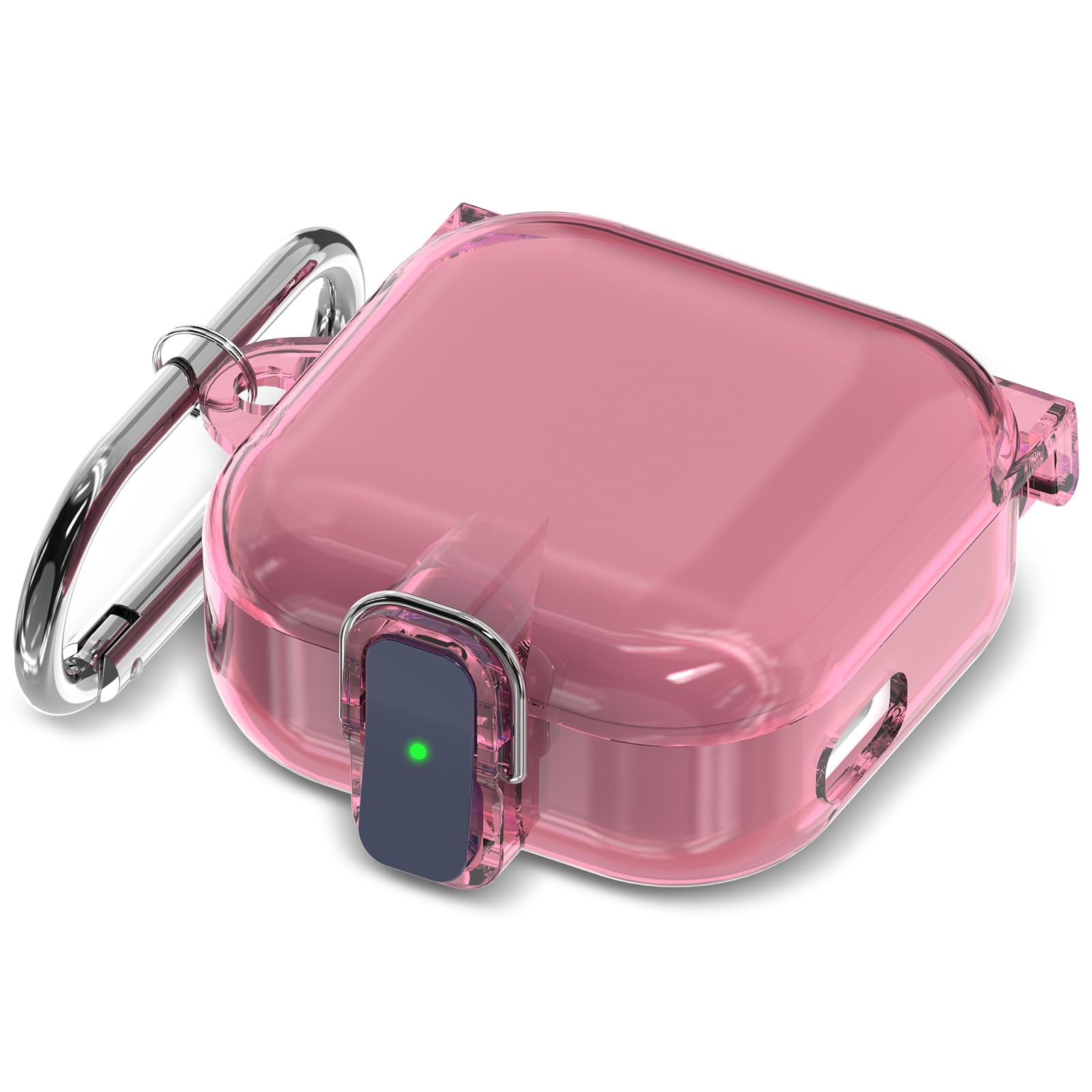 Photo 1 of [Secure Lock] Clear Case Compatible with Echo Buds 2023 Case Cover, Anti-Scratch Protective Cover for All-New Echo Buds (2023 Release) Shockproof TPU Hard Shell with Keychain (Clear Pink)