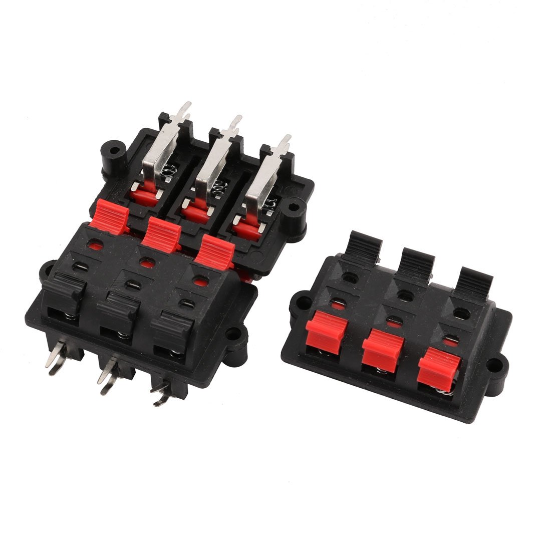 sourcing map 3Pcs WP6-3 6 Terminal 6 Position Spring Loaded Push Speaker Socket Connector Board