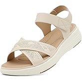 UBFEN Womens Platform Sandals Wedge Walking Comfortable Casual Adjustable Strap Lightweight Open Toe