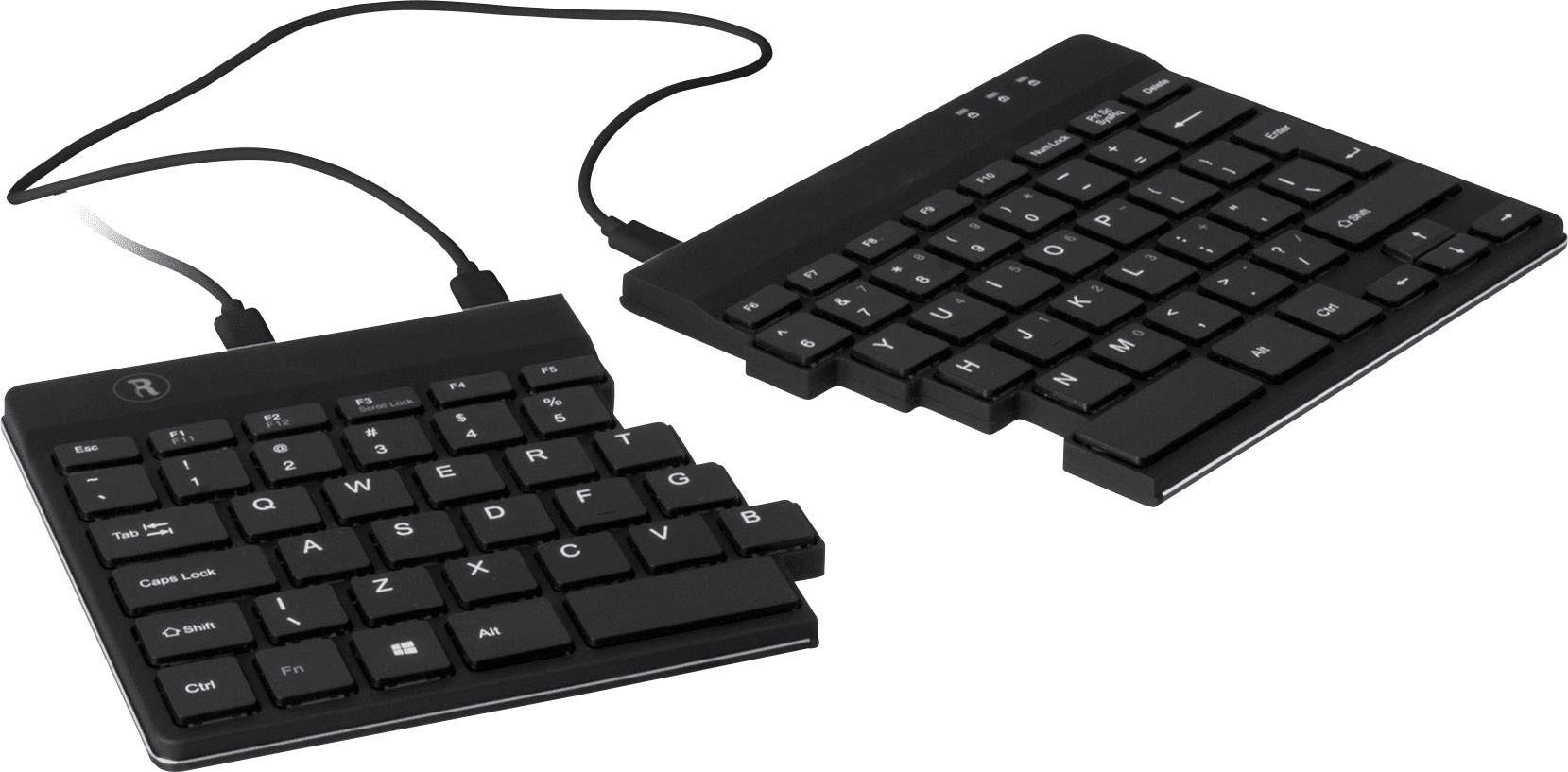 R-Go Split Ergonomic Keyboard, QWERTY (Nordic), black, wired