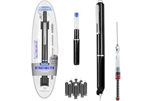 Aiallyo Clictek Fountain Pen Set,Retractable Fountain Pen, Extra Fine Nib Black Ink Pen includes 10 ink cartridges and ink syringes Slim pen body Smooth Writing Sketch Diary Calligraphy Gift(black)