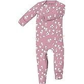 GUNAMUNA Convertible Baby Footie Pajamas, 2-in-1 Romper with Diaper-ZiP, Fold-Over Mittens & Cuffs, Football, 3-6 Months